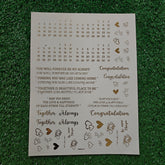CALENDER WITH QUOTE WISHED HEART SHAPE A4 EMBOSS STICKER SHEET